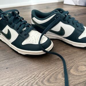 Nike Dark Green and White Sneakers